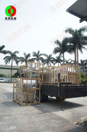 山東客戶朱先生訂制的一套渦流洗菜機(jī)組完工交貨！