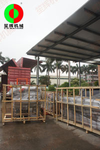 上海經銷客戶兩套渦流洗菜機裝車出貨